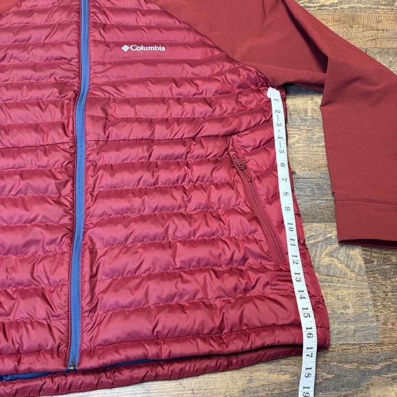 Columbia Rogue Explorer Hybrid Hooded Puffer Jacket Water Resistant Mens XXL Red - Picture 6 of 15